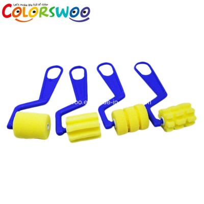 Stationery Roller Brush, Sponge Brush, Foam Brush, Foam Roller Brush, Plastic Handle, Paint Brush for DIY and Craft