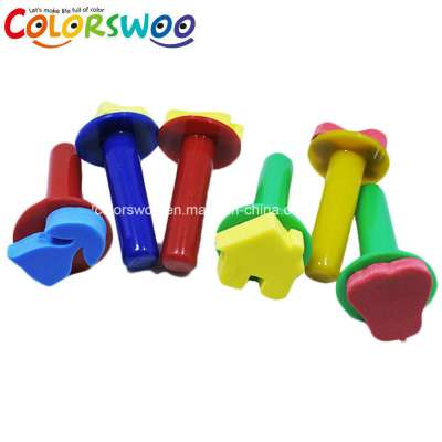 Sponge Brush Seals DIY Stamp Plastic Handle Paint Brush for Children Graffiti and Painting